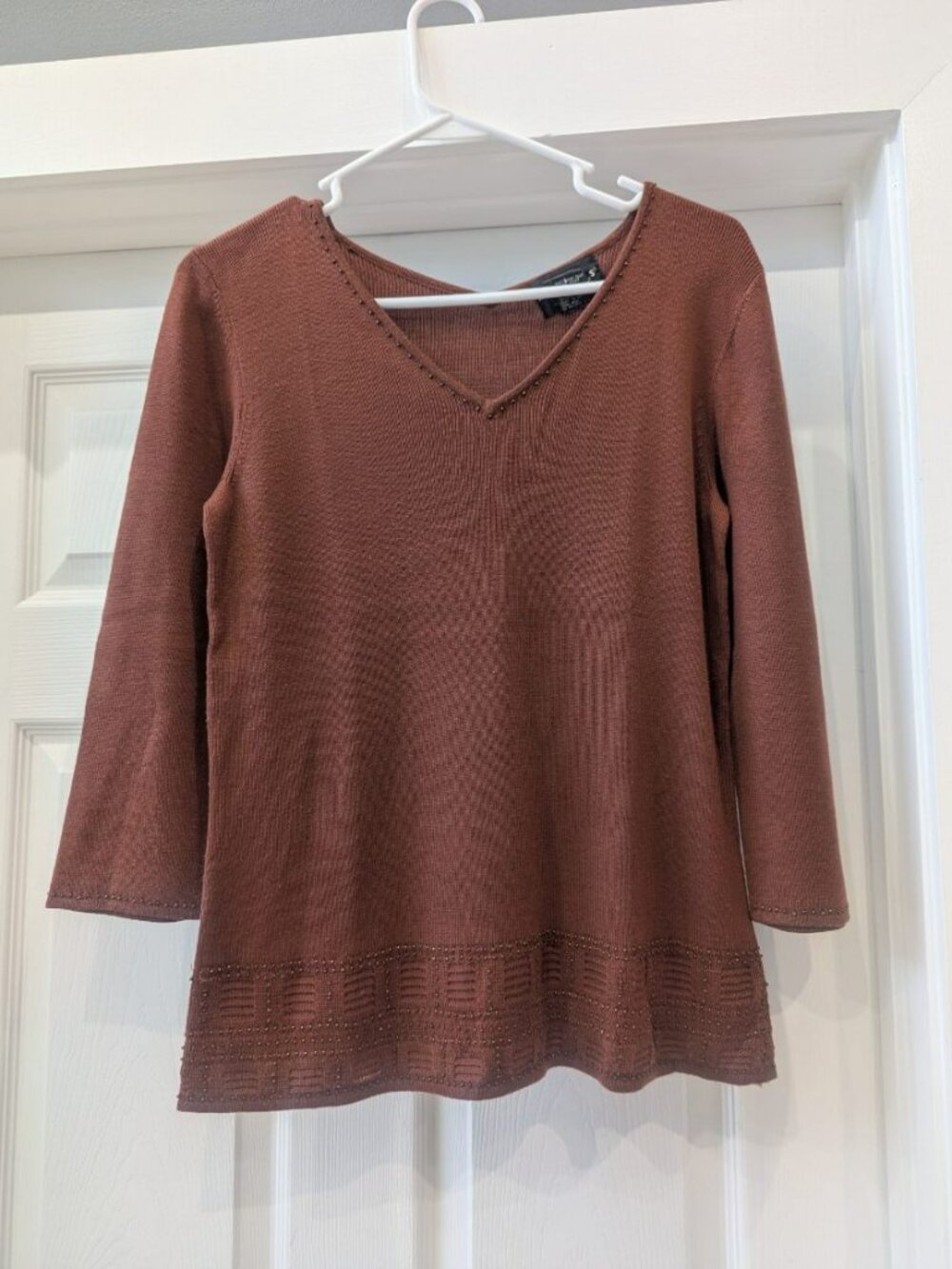 Requirements Brown Knit Sweater Size Small